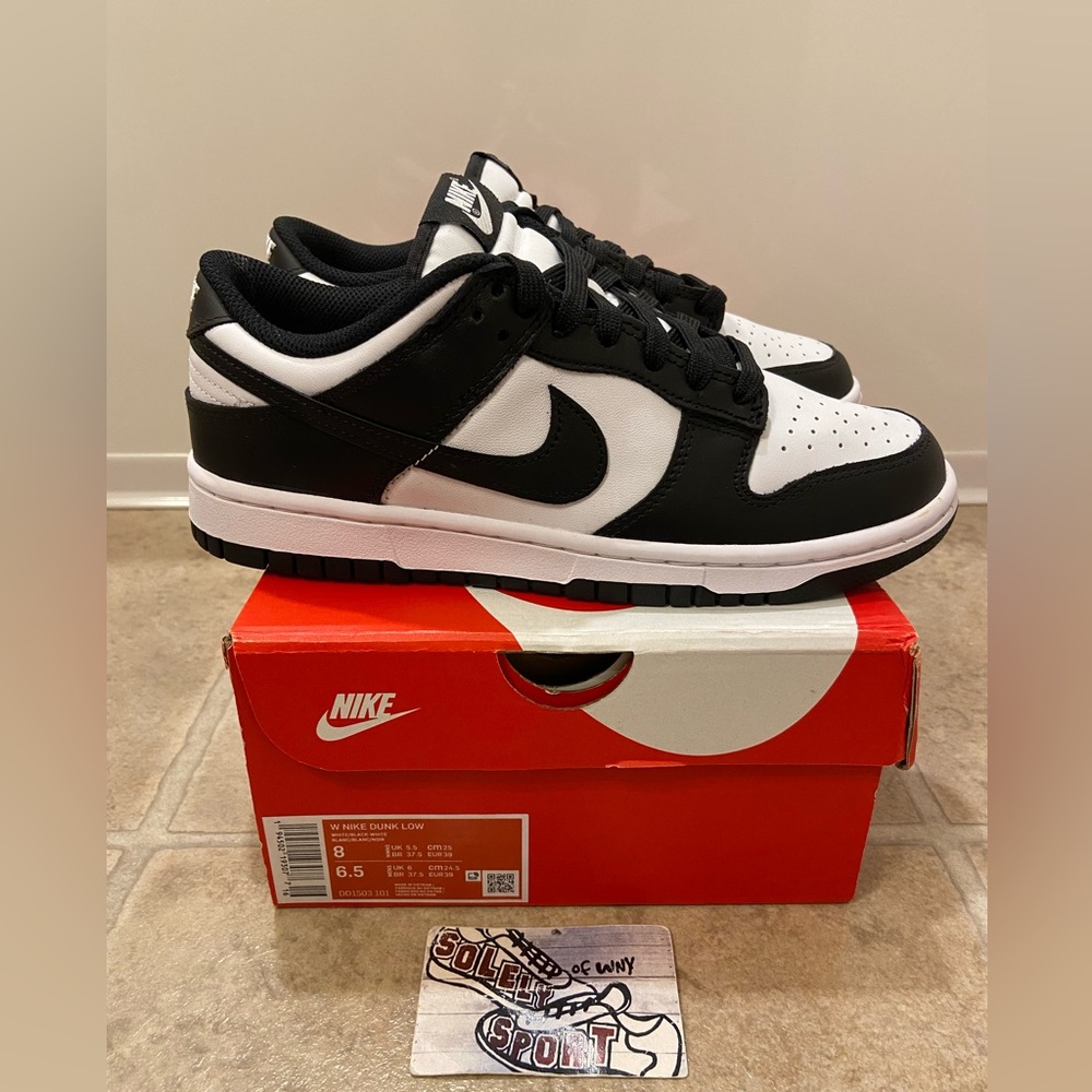 New Nike Dunk Low Retro Panda Black White Oreo Leather Womens Size - Picture 12 of 12